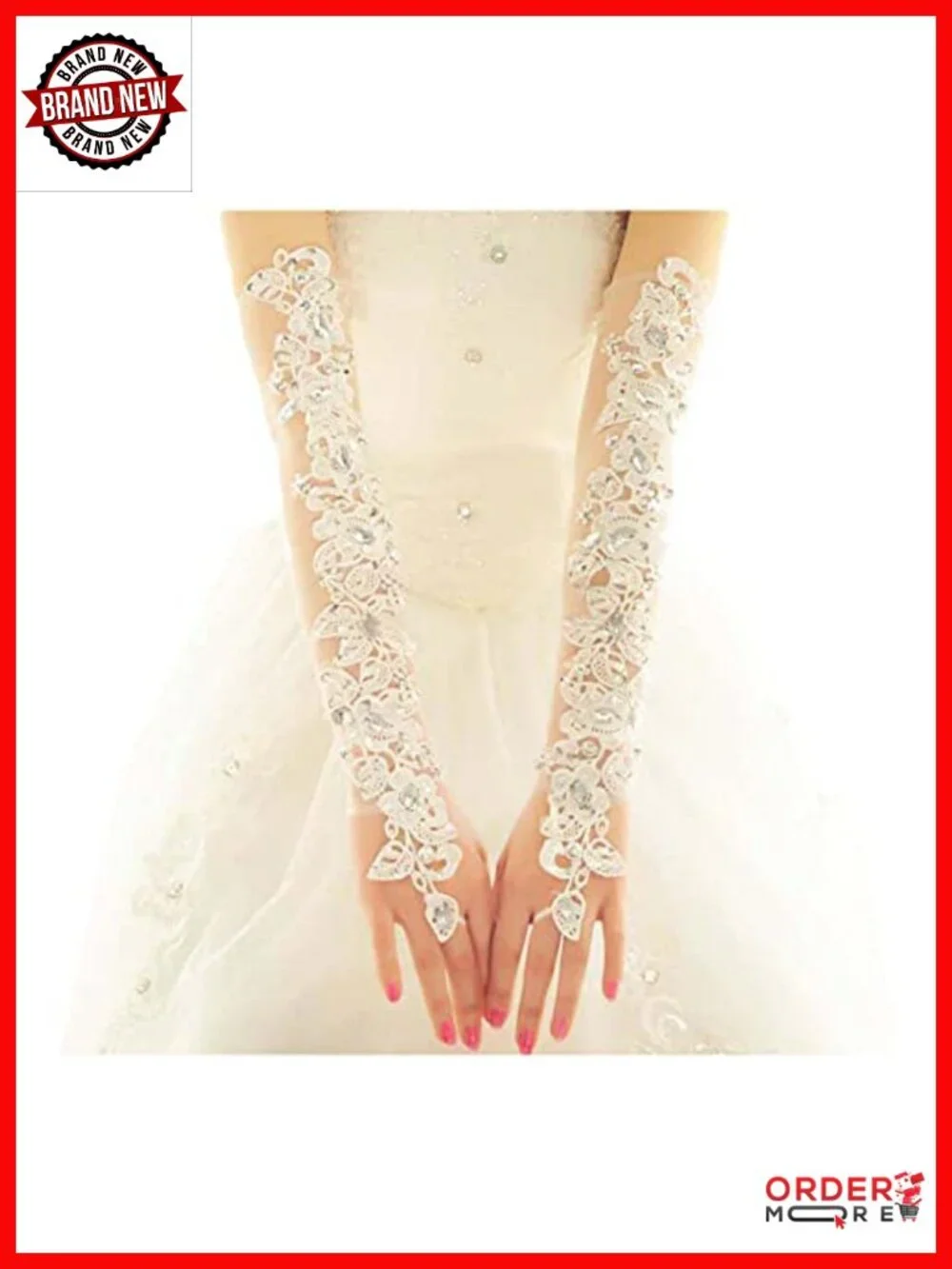 Exquisite White Lace Wedding Gloves Bride Bridal Dress Accessories